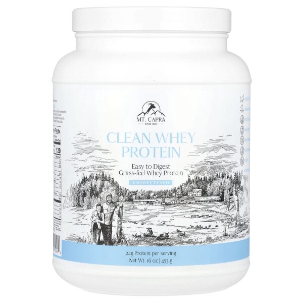 Mt. Capra, Clean Whey Protein, Unsweetened, reines Molkenprotein, geschmacksneutral, 453 g (16 oz.)