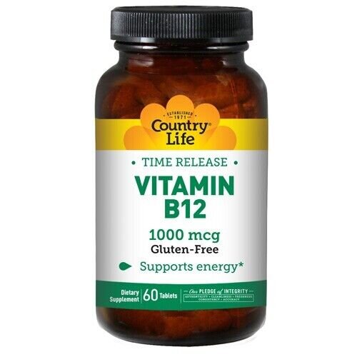 Country Life, Vitamin B12, 1000 mcg, 60 Tabletten