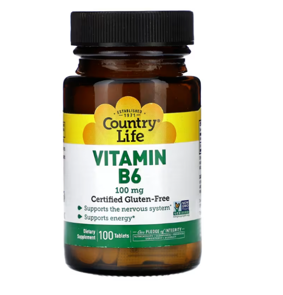 Country Life, Vitamin B6, 100 mg, 100 Tabletten