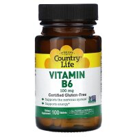 Country Life, Vitamin B6, 100 mg, 100 Tabletten