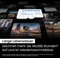 Samsung PRO Endurance microSD-Karte + SD-Adapter, 256 GB, OHNE OVP