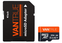 VANTRUE 256GB microSD Speicherkarte, UHS-I U3 4K, inkl. Adapter, OHNE OVP