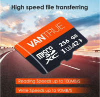 VANTRUE 256GB microSD Speicherkarte, UHS-I U3 4K, inkl. Adapter, OHNE OVP