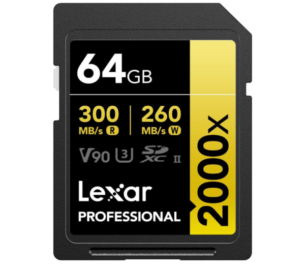 Lexar Professional 2000x SD Karte 64GB, SDXC UHS-II Speicherkarte, OHNE OVP
