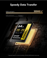 Lexar Professional 2000x SD Karte 64GB, SDXC UHS-II Speicherkarte, OHNE OVP