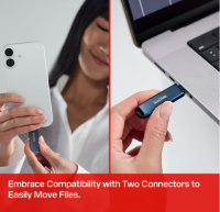 SanDisk Phone Drive für iPhone 256 GB, USB-C Flash-Laufwerk 2-in-1, OHNE OVP