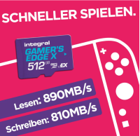 Integral 512GB Gamers Edge X microSD Express für Switch 2, OHNE OVP