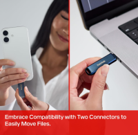 SanDisk Phone Drive für iPhone 128 GB, USB-C Flash-Laufwerk 2-in-1, OHNE OVP
