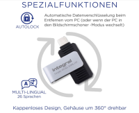 Integral 64GB Crypto-C Dual Verschlüsselter USB-Flash-Speicherstick, OHNE OVP