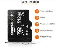 Amazon Basics microSDXC-Speicherkarte mit Adapter in 100 MB/s, 512 GB,