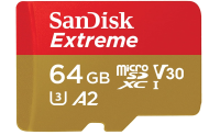 SanDisk 64GB Extreme microSDXC Karte bis zu 170MB/s Lesen, OHNE OVP