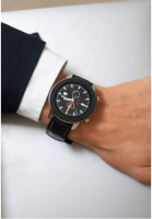 Monkeylectric SWISS87 Leather Bezel Silver Unisex-Adult, Smartwatch, One Size