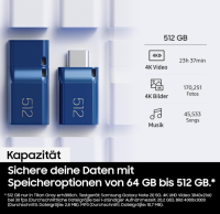 Samsung USB-Stick, USB-C, 256 GB, 400 MB/s, OHNE OVP
