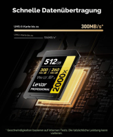 Lexar Professional SD Karte 512GB SDXC UHS-II Speicherkarte, OHNE OVP
