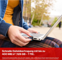 SanDisk Extreme Fit 1 TB, USB-C Laufwerk, bis 400 MB/s, OHNE OVP