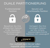 Integral 128GB Secure360 256-Bit Software Encrypted 3.0 USB Stick, OHNE OVP