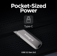 Integral USSD 256 GB Turbo-C USB 3.2 Gen 2×2 Metall-USB-Stick, OHNE OVP