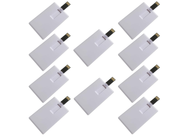 10 Stück USB-Flash-Laufwerk,weiß 2GB Kredit-Bankkartenform, OHNE OVP