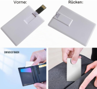 10 Stück USB-Flash-Laufwerk,weiß 2GB Kredit-Bankkartenform, OHNE OVP