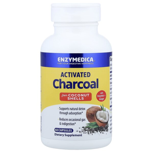 Enzymedica, Purify, Aktivkohle Plus, 60 Kapseln