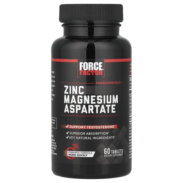 Force Factor, Zinc Magnesium Aspartate, Zink-Magnesiumaspartat, 60 Tabletten