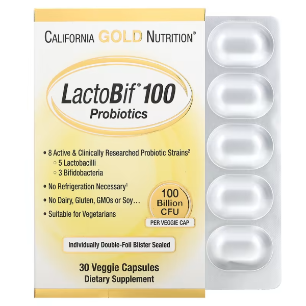 LactoBif 100 Probiotics, Probiotika, 100?Milliarden?KBE, 30?vegetarische Kapseln