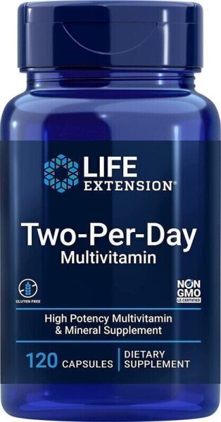 Life Extension, Two-Per-Day Multivitamin, Zwei-pro-Tag Multivitamin, 120 Kapseln