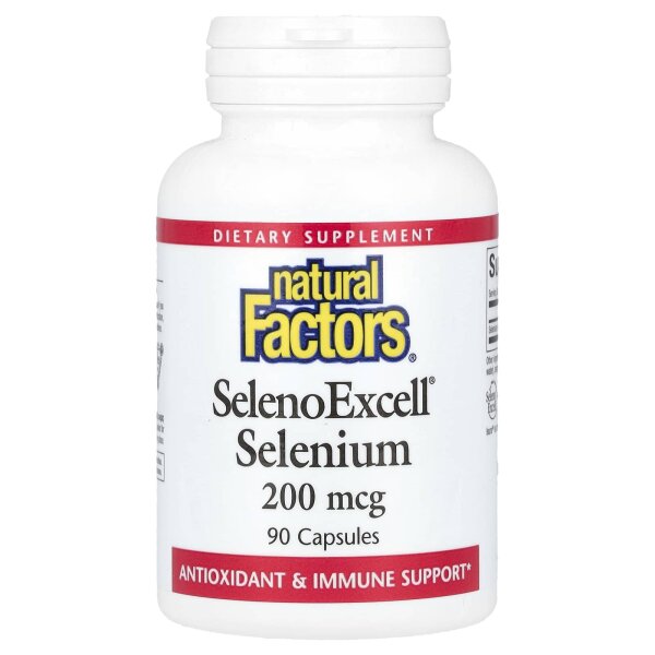 Natural Factors, SelenoExcell, Selen, 200 mcg, 90 Kapseln