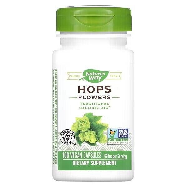 Natures Way, Hops Flowers, Hopfenbl?ten, 620 mg, 100 vegane Kapseln