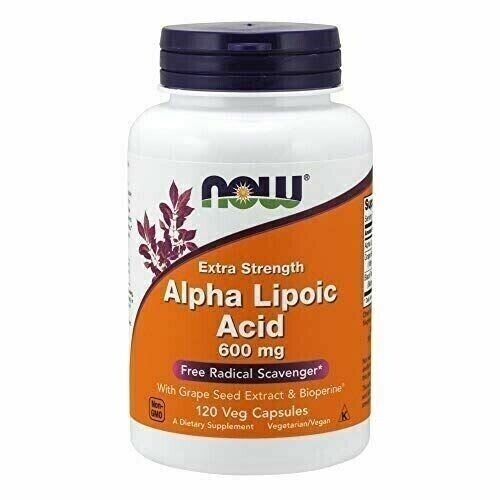 NOW Foods, Alpha-Liponsäure, extra stark, 600 mg, 120 pflanzliche Kapseln
