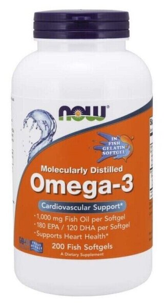 Now Foods, Omega-3 Fish Oil, 1000mg, 200 Weichkapseln