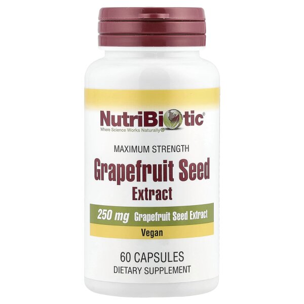NutriBiotic, Grapefruitkernextrakt, 250 mg, 60 Kapseln