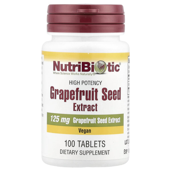 NutriBiotic, Grapefruitsamenextrakt, 125 mg, 100 Tabletten