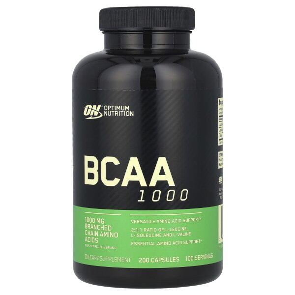Optimum Nutrition, BCAA 1000, 1.000 mg, 200 Kapseln (500 mg pro Kapsel)