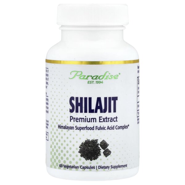 Paradise Herbs, Shilajit-Extrakt, 60 vegetarische Kapseln