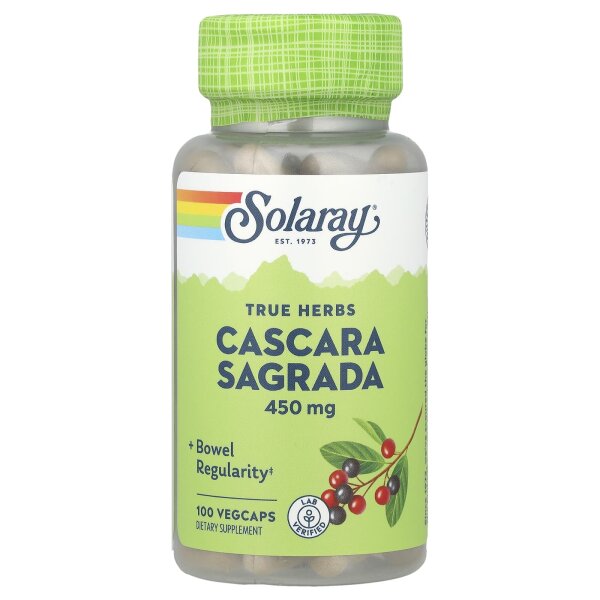 Solaray, Cascara Sagrada, True Herbs, echte Kr?uter, 450 mg, 100 Kapseln