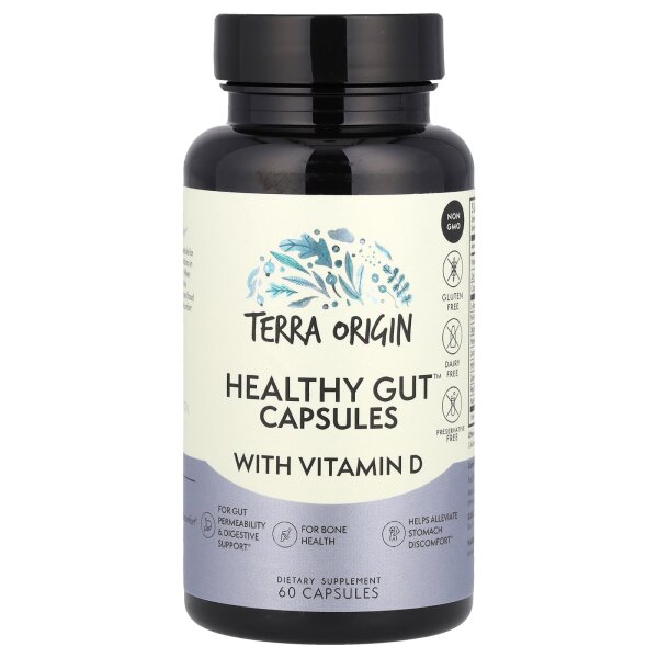 Terra Origin, Gesunde Darmkapseln mit Vitamin D, 60 Kapseln