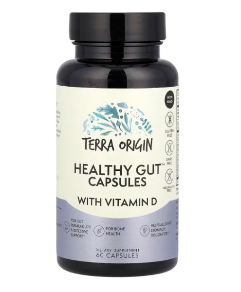 Terra Origin, Gesunde Darmkapseln mit Vitamin D, 60 Kapseln