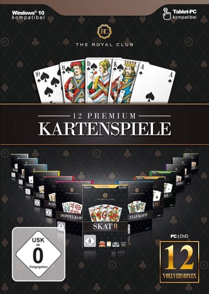 The Royal Club: 12 Premiumkartenspiele (PC, Win 11/10/7) | DVD-ROM | NEU+OVP