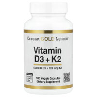 California Gold Nutrition, Vitamin D3 + K2, 180...