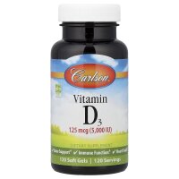 Carlson, Vitamin D3, 125 mg (5.000 IU), 120 Weichkapseln