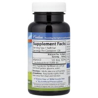 Carlson, Vitamin D3, 125 mg (5.000 IU), 120 Weichkapseln