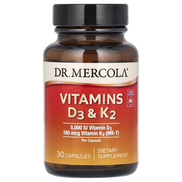 Dr. Mercola, Vitamin D3 & K2, 30 Kapseln