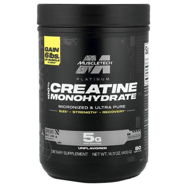 MuscleTech, Essential Series, Platinum 100% Kreatin, geschmacksneutral, 400 g