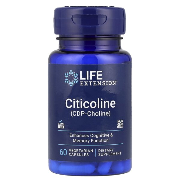 Life Extension, Citicolin (CDP-Cholin), 60 pflanzliche Kapseln