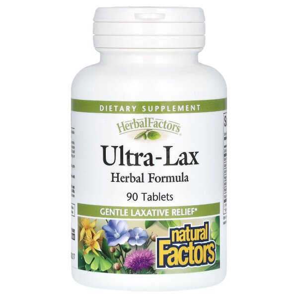 Natural Factors, Herbal Factors, Ultra-Lax, Kr?uterformel, 90 Tabletten