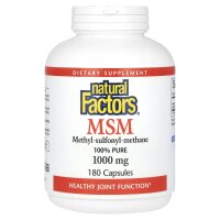 Natural Factors, MSM, Methylsulfonylmethan, 1.000 mg, 180...