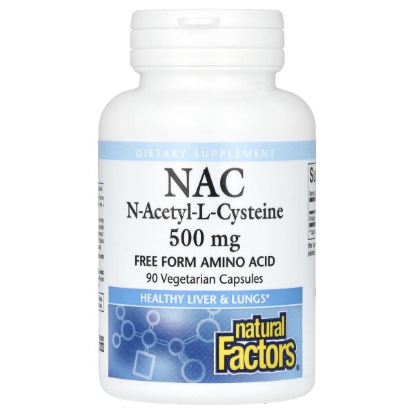 Natural Factors, N-Acetyl-L-Cystein, 500 mg, 90 vegetarische Kapseln