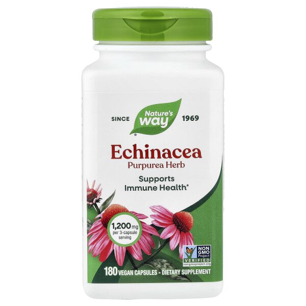 Natures Way, Echinacea Purpurea, 1.200 mg, 180 vegane Kapseln