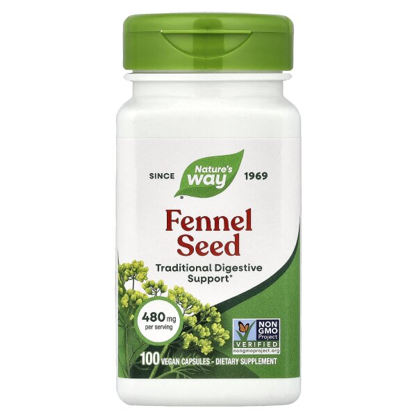 Natures Way, Fenchelsamen, 480 mg, 100 vegane Kapseln